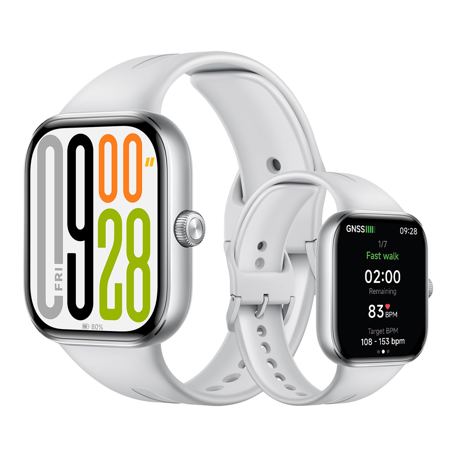 XIAOMI Redmi Watch 5 Active, Chamadas Bluetooth, Tela LCD de 2 Polegadas, Monitor de Frequência Cardíaca, 140 Modos Esportivos, até 18 dias de autonomia, Prata