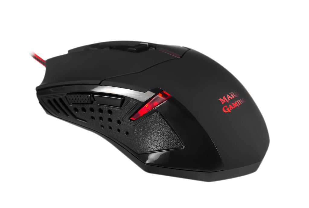 Mars Gaming MCP124, Layout Espanhol, Combo Gaming 3em1, Teclado Ergonômico H-Mech LED RGB, Mouse RGB 3200DPI Switches HUANO, Mousepad Nanotêxtil 360x260mm, Compatibilidade Multiplataforma, Preto