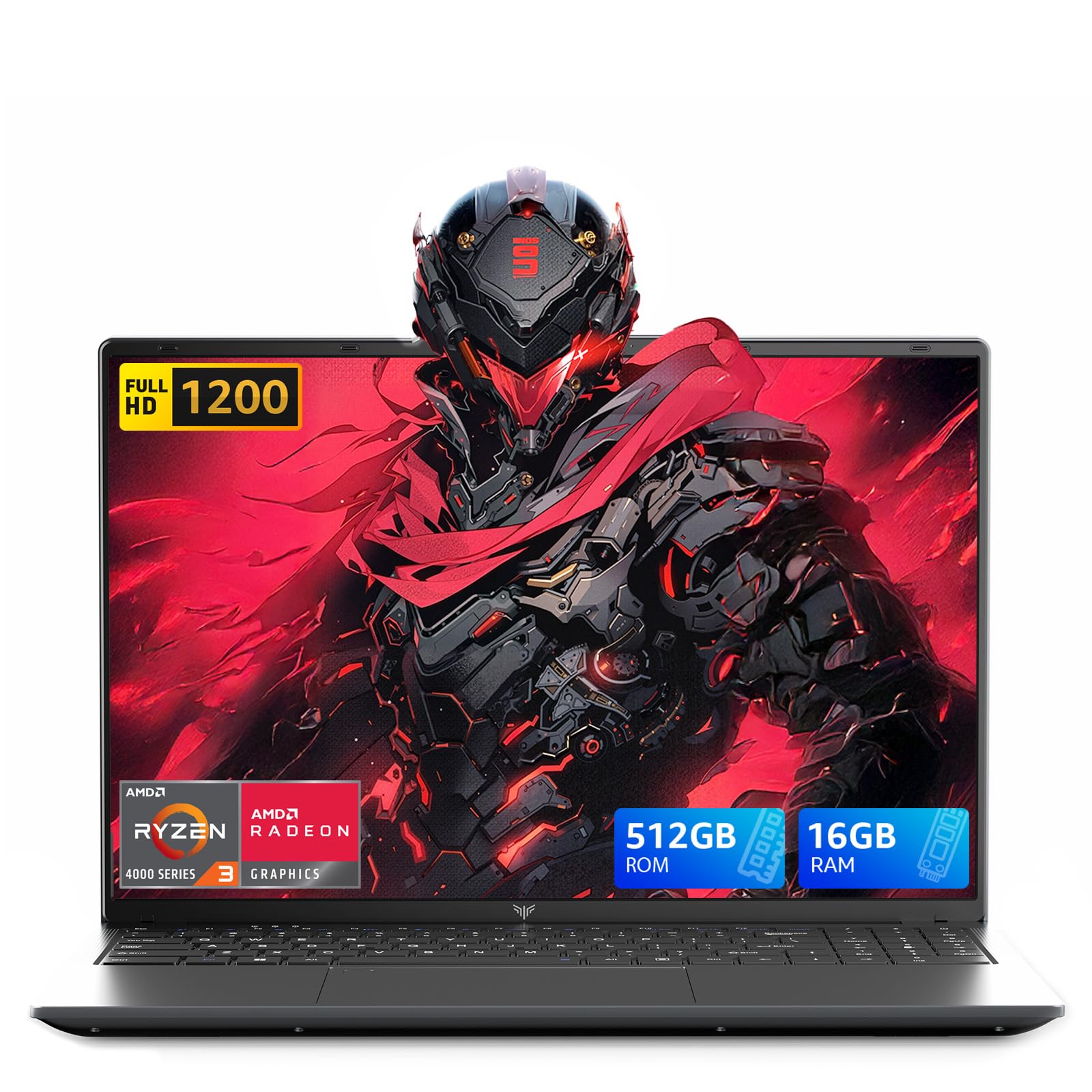 ACEMAGIC 16" FHD Notebook Ryzen 4300U até 3,7 GHz (Superior ao N95/3500U/3200U) Laptop 16GB RAM 512GB SSD Expansível a 2TB, Dobrável 180°, HDMI, Type-C, Computador para Escritório, Estudo e Uso Doméstico