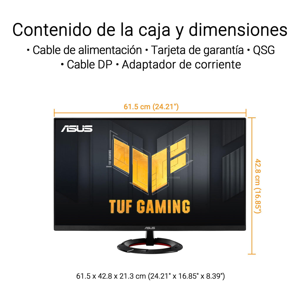 ASUS TUF Gaming VG249Q5R - Monitor Fast IPS Full HD de 23,8" | 200 Hz, Fast IPS, ELMB, 0,3 ms GTG (mín), Alto-falante Estéreo, DisplayWidget Center, IA Visual