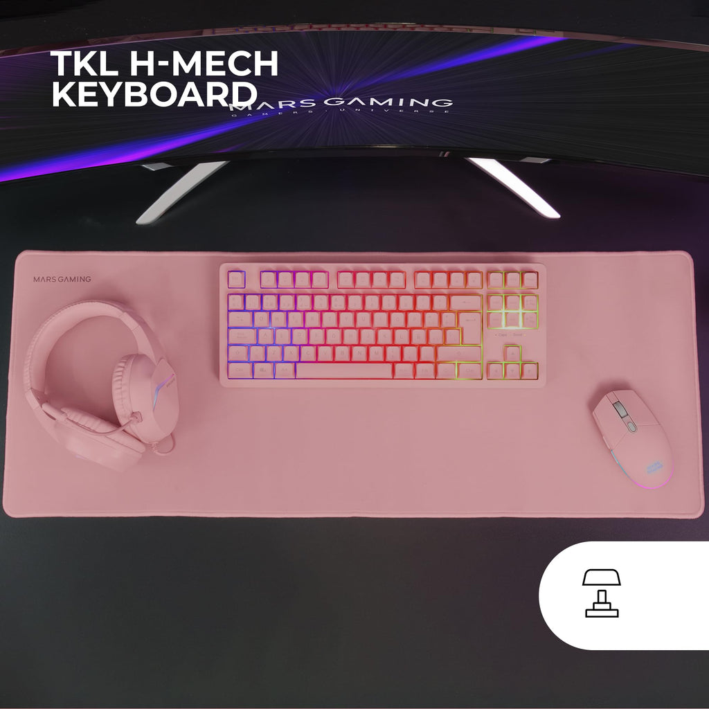 Mars Gaming MCP124, Layout Espanhol, Combo Gaming 3em1, Teclado Ergonômico H-Mech LED RGB, Mouse RGB 3200DPI Switches HUANO, Mousepad Nanotêxtil 360x260mm, Compatibilidade Multiplataforma, Preto