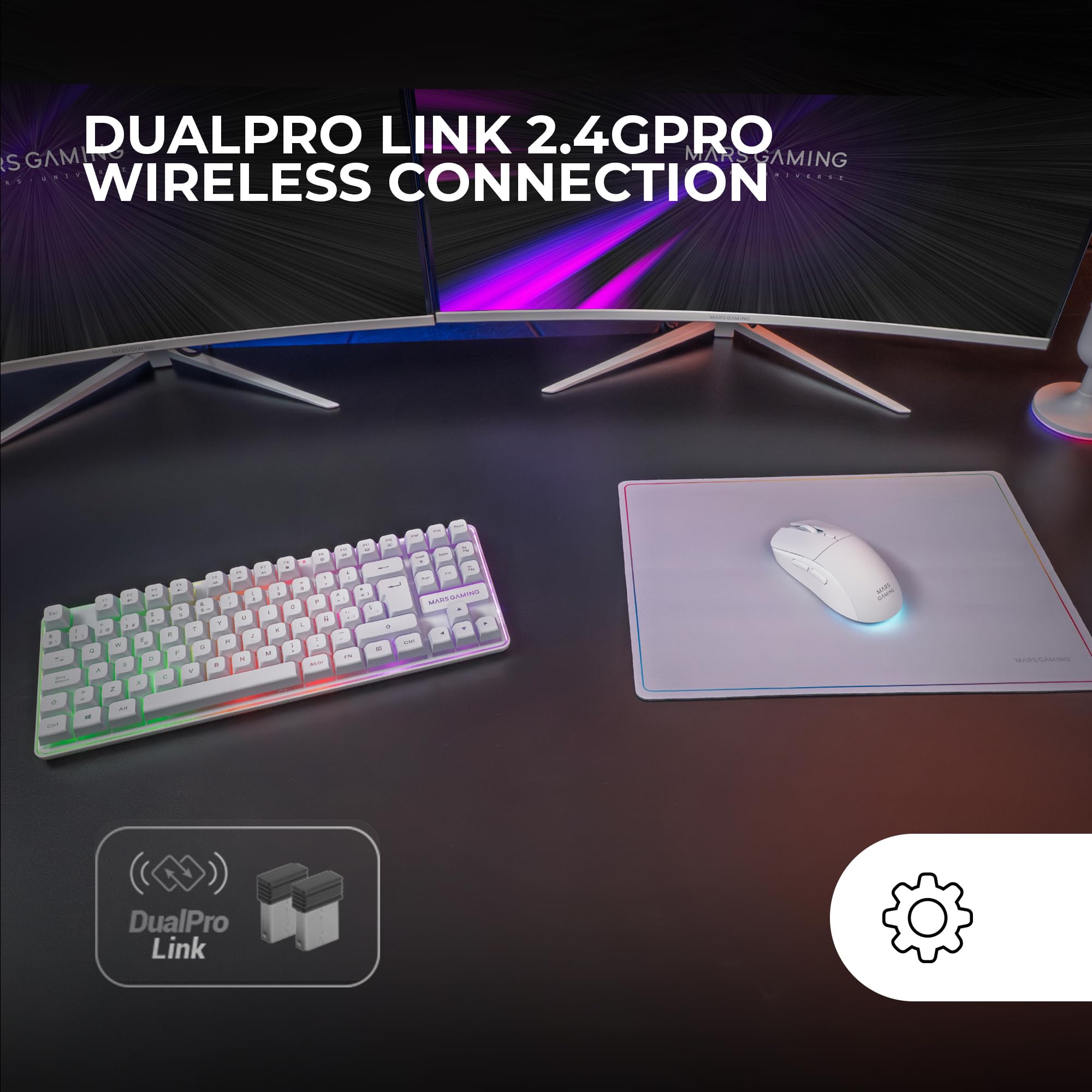 Mars Gaming MCP124, Layout Espanhol, Combo Gaming 3em1, Teclado Ergonômico H-Mech LED RGB, Mouse RGB 3200DPI Switches HUANO, Mousepad Nanotêxtil 360x260mm, Compatibilidade Multiplataforma, Preto