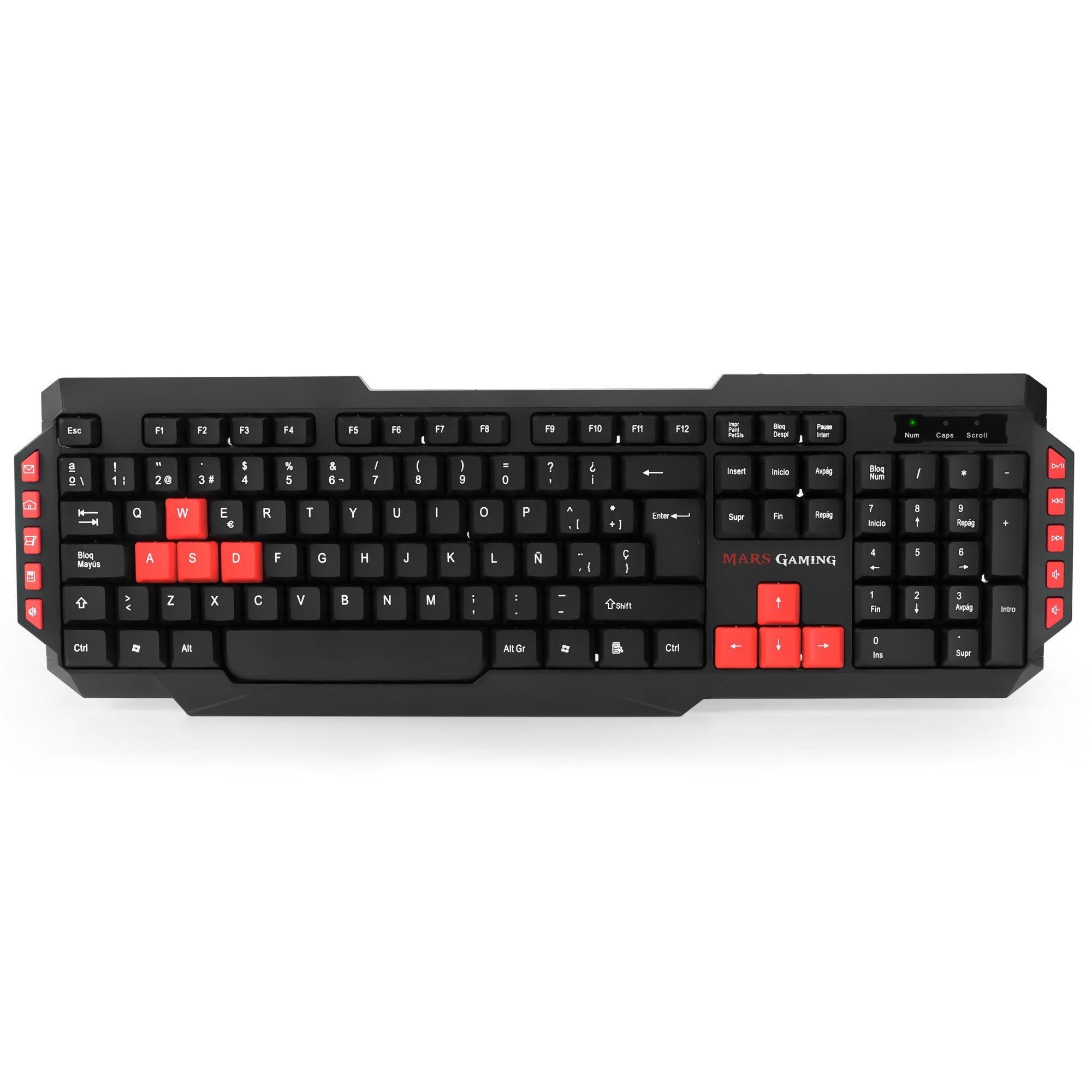 Mars Gaming MCP124, Layout Espanhol, Combo Gaming 3em1, Teclado Ergonômico H-Mech LED RGB, Mouse RGB 3200DPI Switches HUANO, Mousepad Nanotêxtil 360x260mm, Compatibilidade Multiplataforma, Preto