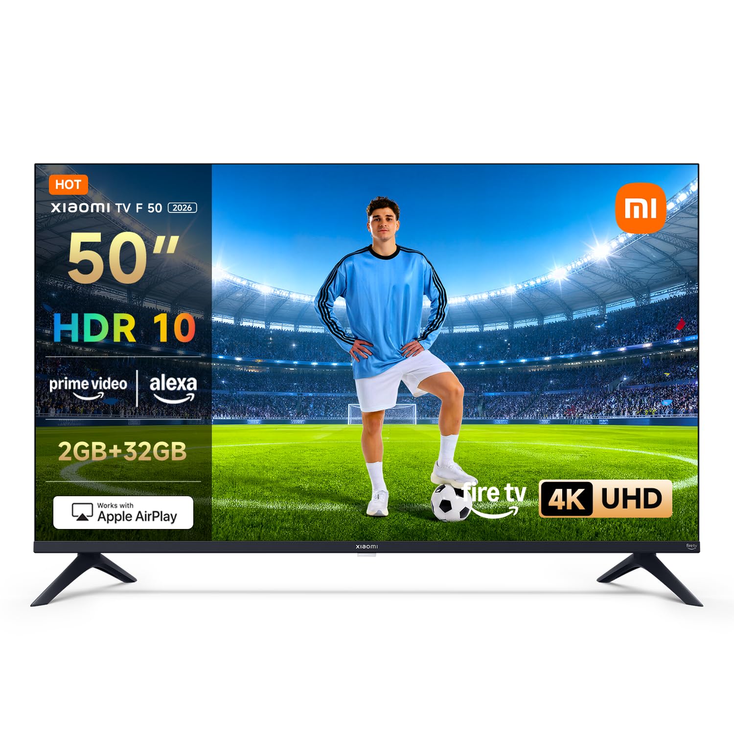 XIAOMI TV F 65, 65 Polegadas (165 cm), 4K UHD, Smart TV, Fire OS8, Controle por Voz Alexa, HDR10, MEMC, Modo Game Boost 120Hz, Compatível com Apple AirPlay