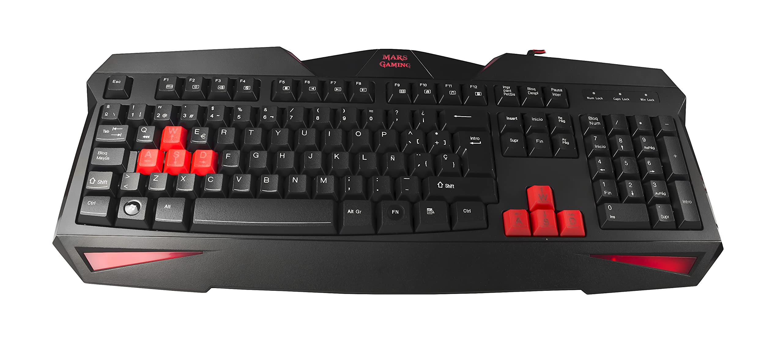 Mars Gaming MCP124, Layout Espanhol, Combo Gaming 3em1, Teclado Ergonômico H-Mech LED RGB, Mouse RGB 3200DPI Switches HUANO, Mousepad Nanotêxtil 360x260mm, Compatibilidade Multiplataforma, Preto