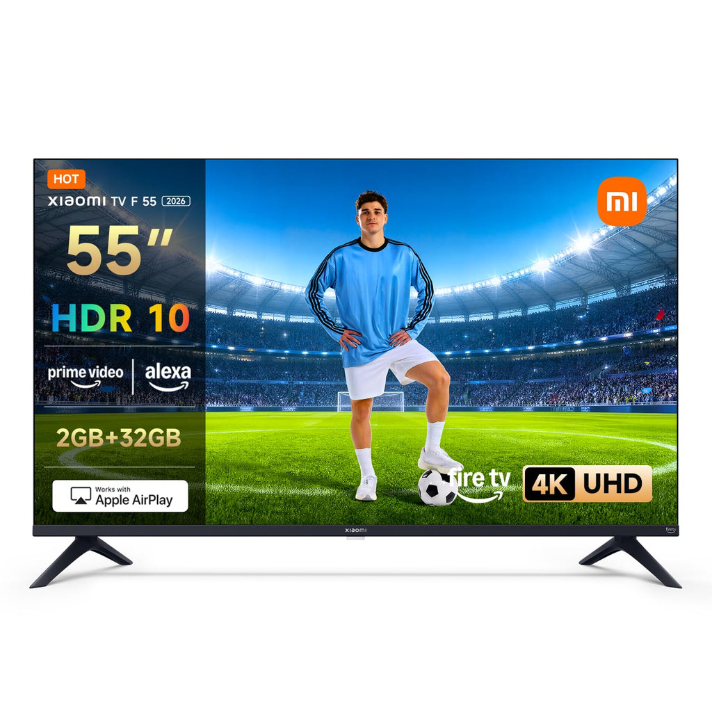 XIAOMI TV F 65, 65 Polegadas (165 cm), 4K UHD, Smart TV, Fire OS8, Controle por Voz Alexa, HDR10, MEMC, Modo Game Boost 120Hz, Compatível com Apple AirPlay