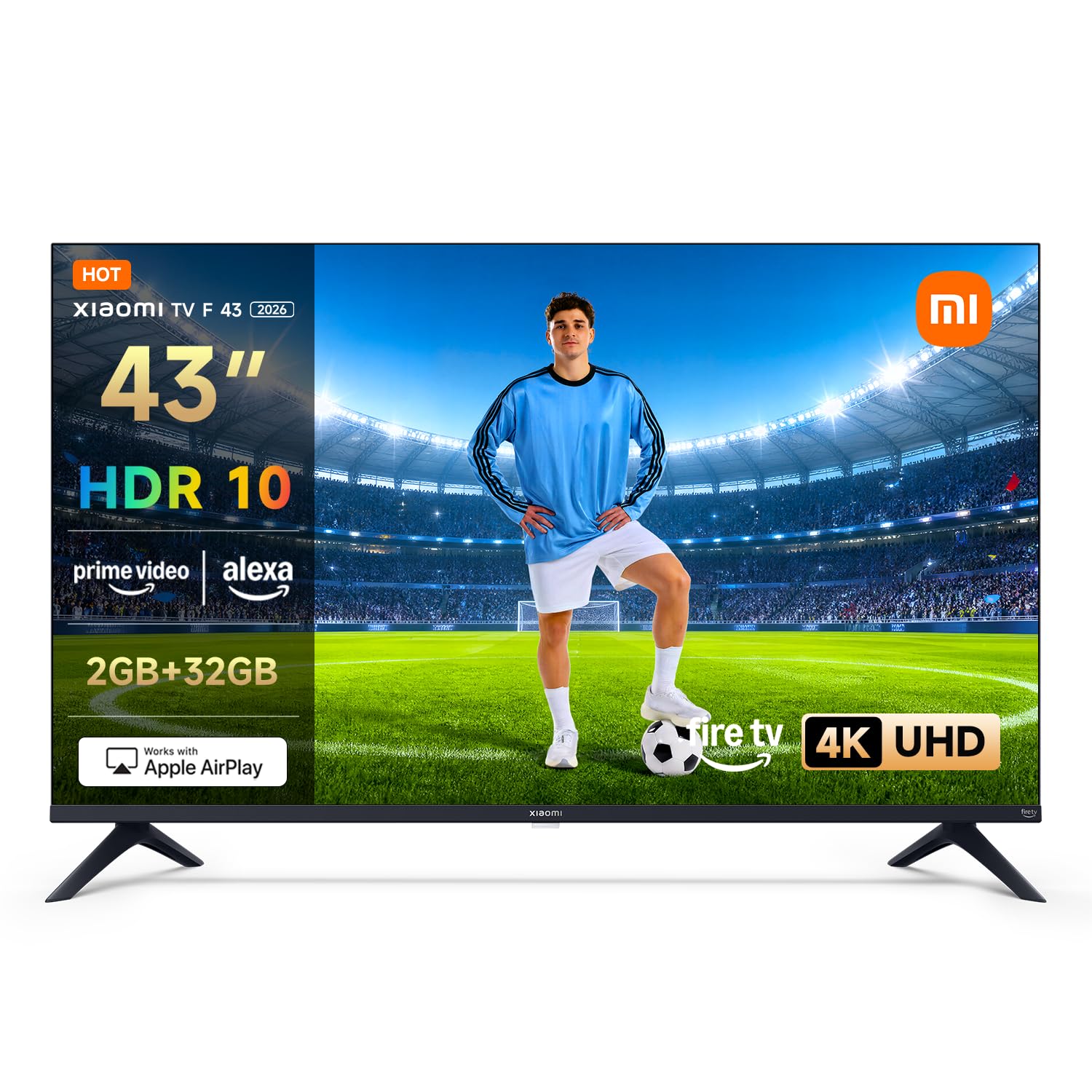 XIAOMI TV F 65, 65 Polegadas (165 cm), 4K UHD, Smart TV, Fire OS8, Controle por Voz Alexa, HDR10, MEMC, Modo Game Boost 120Hz, Compatível com Apple AirPlay