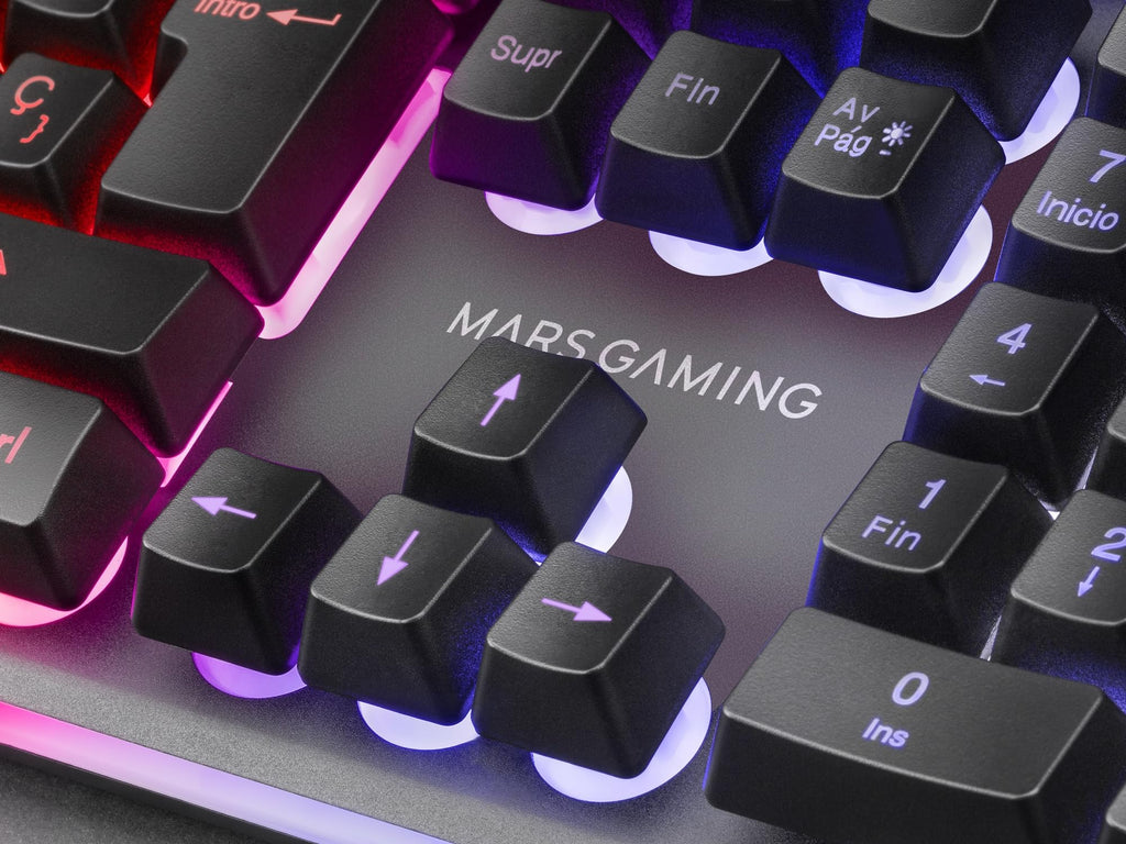 Mars Gaming MCP124, Layout Espanhol, Combo Gaming 3em1, Teclado Ergonômico H-Mech LED RGB, Mouse RGB 3200DPI Switches HUANO, Mousepad Nanotêxtil 360x260mm, Compatibilidade Multiplataforma, Preto