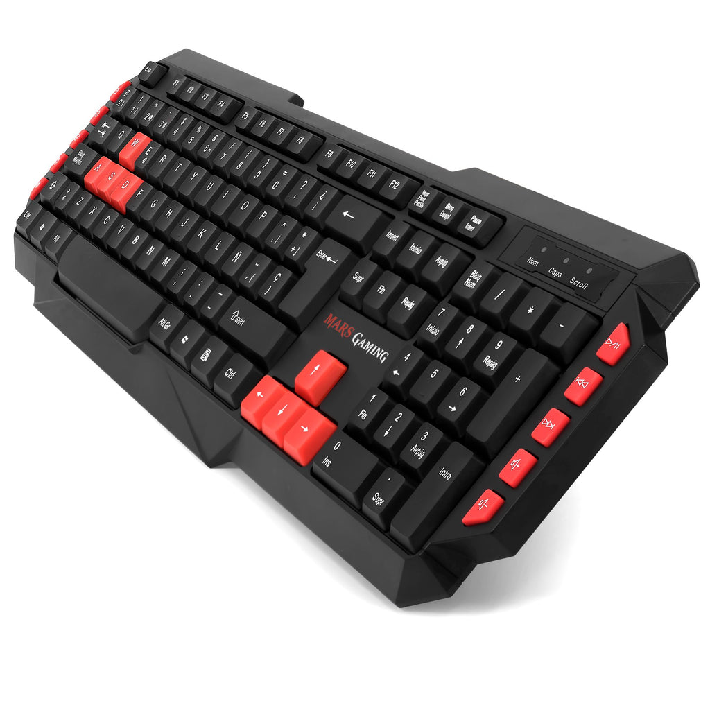 Mars Gaming MCP124, Layout Espanhol, Combo Gaming 3em1, Teclado Ergonômico H-Mech LED RGB, Mouse RGB 3200DPI Switches HUANO, Mousepad Nanotêxtil 360x260mm, Compatibilidade Multiplataforma, Preto