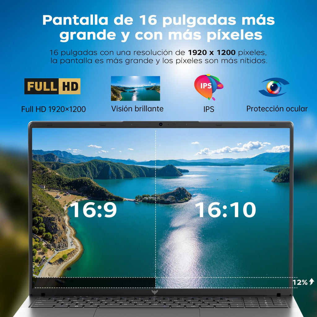 ACEMAGIC 16" FHD Notebook Ryzen 4300U até 3,7 GHz (Superior ao N95/3500U/3200U) Laptop 16GB RAM 512GB SSD Expansível a 2TB, Dobrável 180°, HDMI, Type-C, Computador para Escritório, Estudo e Uso Doméstico