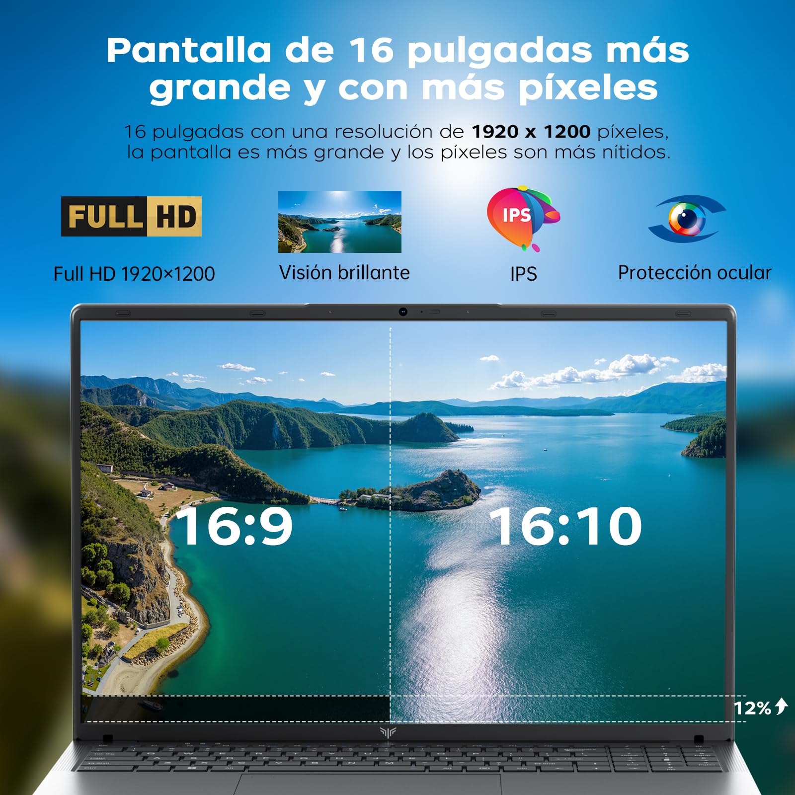 ACEMAGIC 16" FHD Notebook Ryzen 4300U até 3,7 GHz (Superior ao N95/3500U/3200U) Laptop 16GB RAM 512GB SSD Expansível a 2TB, Dobrável 180°, HDMI, Type-C, Computador para Escritório, Estudo e Uso Doméstico