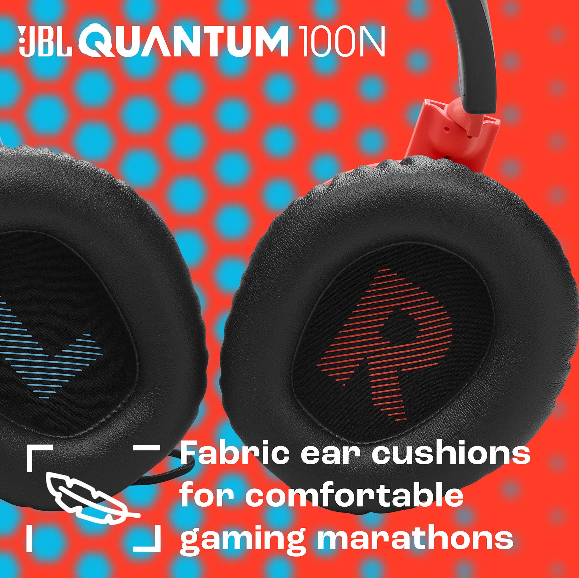 JBL Quantum 100M2 Headset Circumaural para Gaming, JBL QuantumSOUND Signature, Cabo de Áudio 3,5 mm, Compatível com Múltiplas Plataformas, Microfone Removível, Função Mudo, Preto