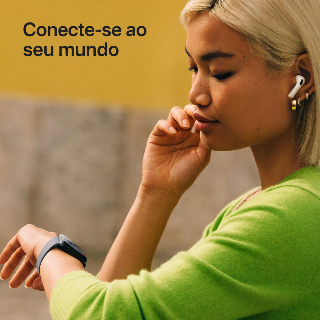 Apple Watch SE 3 GPS com Caixa de Alumínio Estelar de 40 mm e Pulseira Esportiva Estelar – Tamanho P/M. Monitor de Treino e Sono, Monitor de Frequência Cardíaca, Tela Always-On