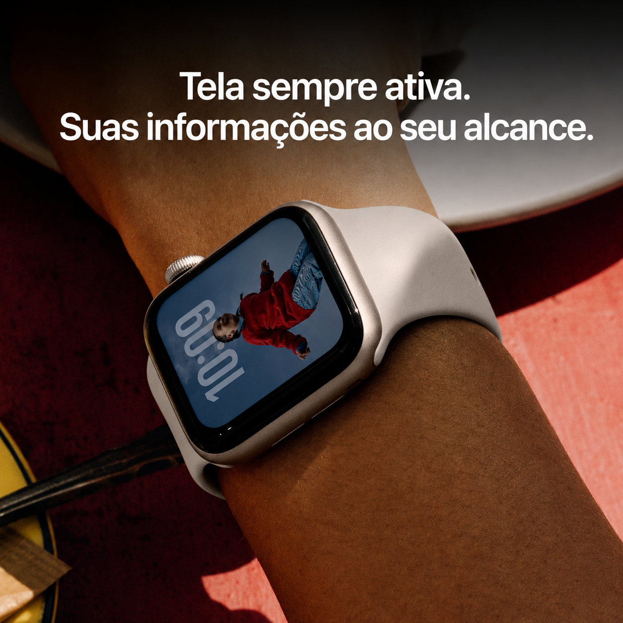 Apple Watch SE 3 GPS com Caixa de Alumínio Estelar de 40 mm e Pulseira Esportiva Estelar – Tamanho P/M. Monitor de Treino e Sono, Monitor de Frequência Cardíaca, Tela Always-On