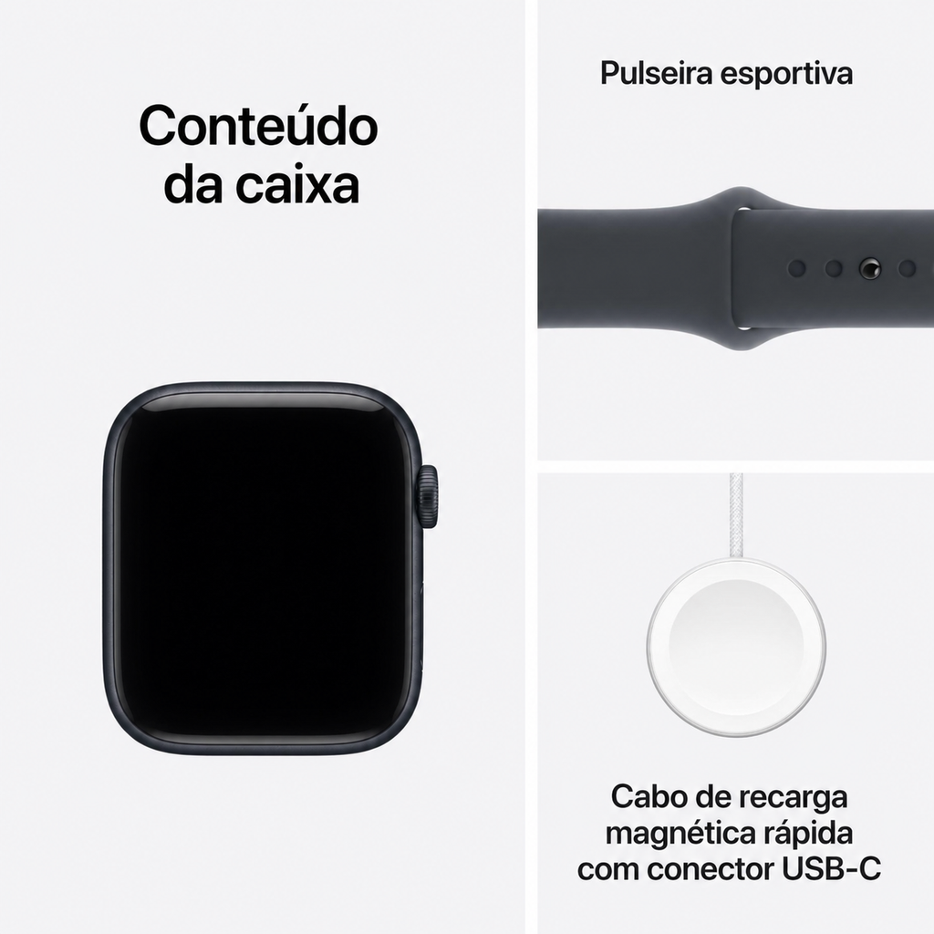 Apple Watch SE 3 GPS com Caixa de Alumínio Estelar de 40 mm e Pulseira Esportiva Estelar – Tamanho P/M. Monitor de Treino e Sono, Monitor de Frequência Cardíaca, Tela Always-On