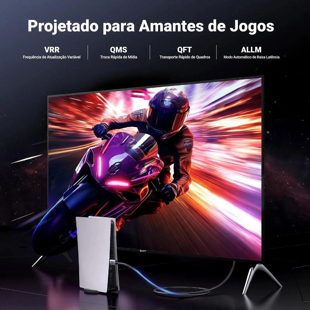 Cabo HDMI 8K UGREEN 2.1 Certificado 8K 60Hz 4K 240Hz 48Gbps (2M) | Ultra Alta Velocidade Alumínio eARC HDCP HDR Dinâmico Dolby Atmos Compatível com Monitor HDTV PS5 PS4 Xbox PC