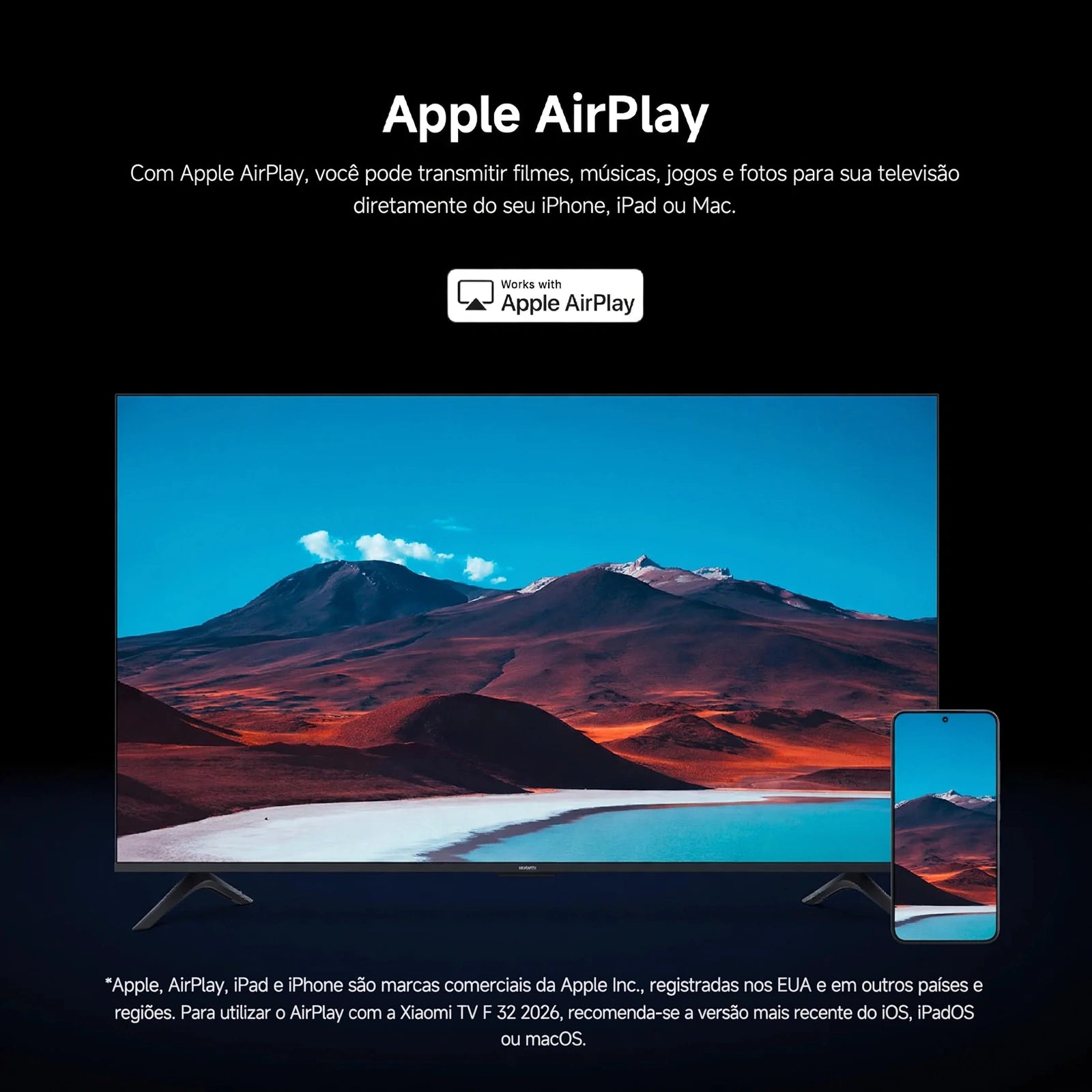 XIAOMI TV F 65, 65 Polegadas (165 cm), 4K UHD, Smart TV, Fire OS8, Controle por Voz Alexa, HDR10, MEMC, Modo Game Boost 120Hz, Compatível com Apple AirPlay