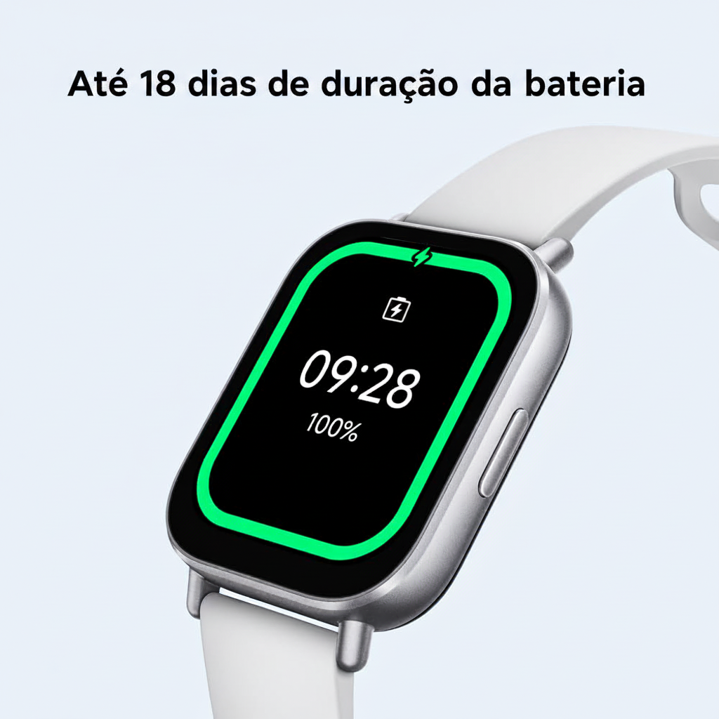 XIAOMI Redmi Watch 5 Active, Chamadas Bluetooth, Tela LCD de 2 Polegadas, Monitor de Frequência Cardíaca, 140 Modos Esportivos, até 18 dias de autonomia, Prata