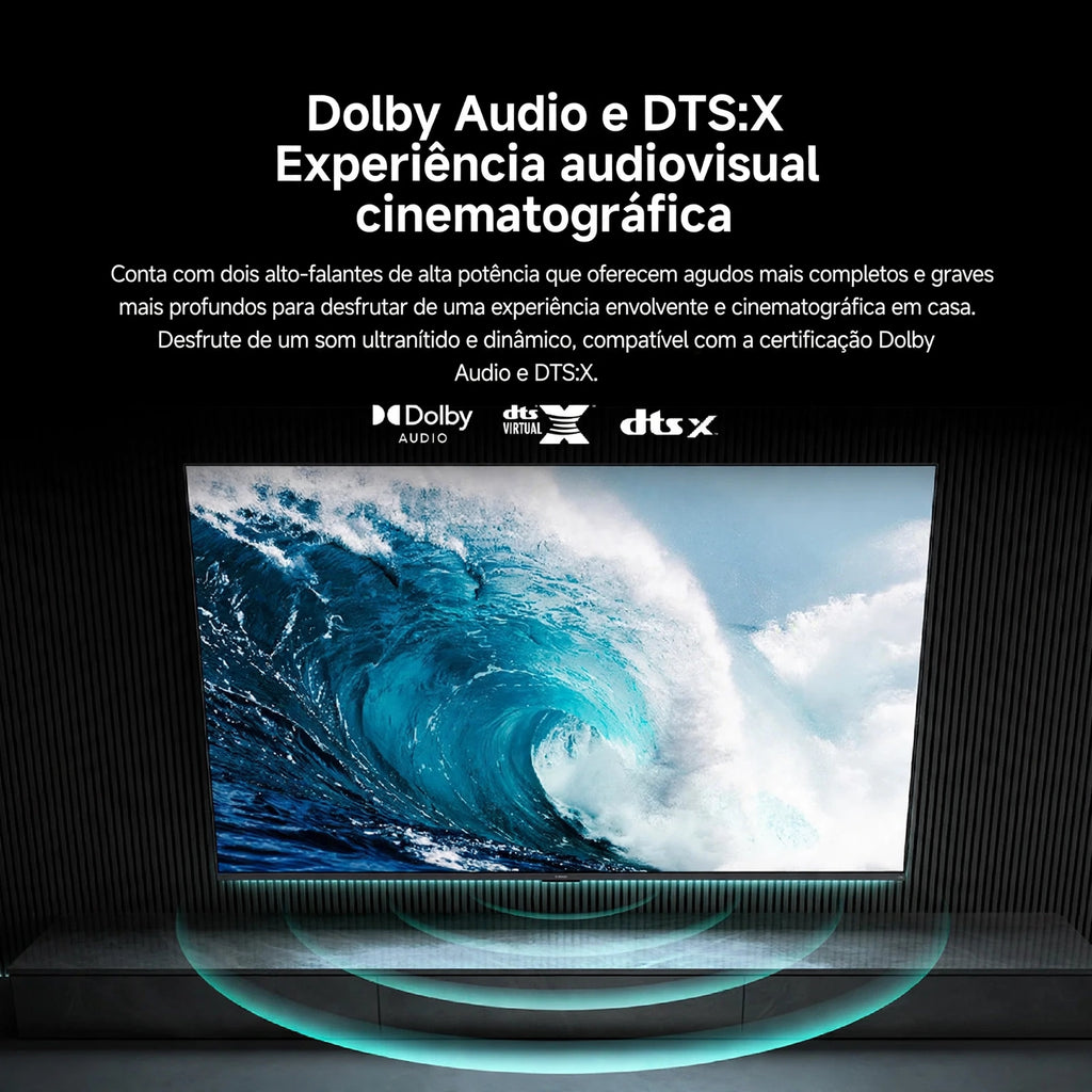 XIAOMI TV F 65, 65 Polegadas (165 cm), 4K UHD, Smart TV, Fire OS8, Controle por Voz Alexa, HDR10, MEMC, Modo Game Boost 120Hz, Compatível com Apple AirPlay