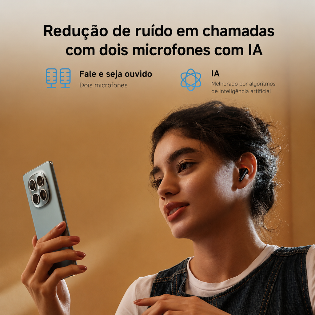 XIAOMI REDMI Buds 8 Active - TWS Bluetooth Semi-intra-auricular, Driver de Titânio de 14,2 mm, Graves Potentes, 37h de Autonomia, Conexão Dual em 2 Dispositivos, 5 EQ, Bluetooth 5.4, IP54, Preto